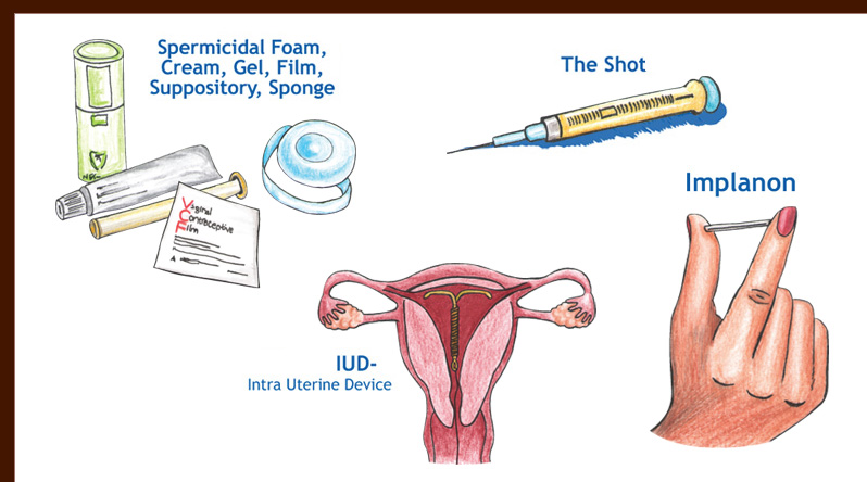 Birth control chart illustrations