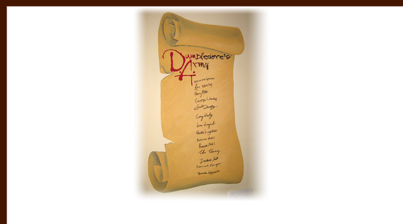 Dumbledore's Army scroll mural