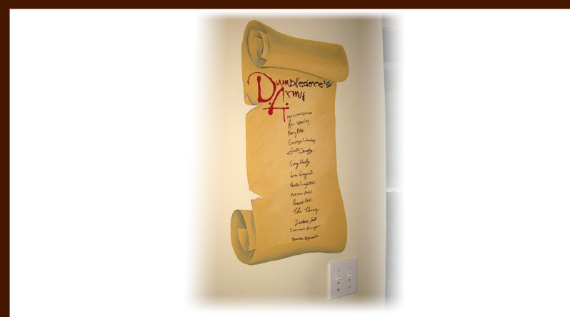 Dumbledore's Army scroll mural