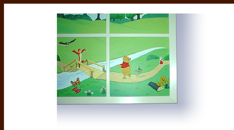 Pooh window box mural